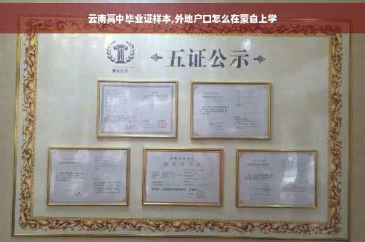 云南高中毕业证样本,外地户口怎么在蒙自上学