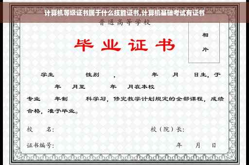 计算机等级证书属于什么技能证书,计算机基础考试有证书