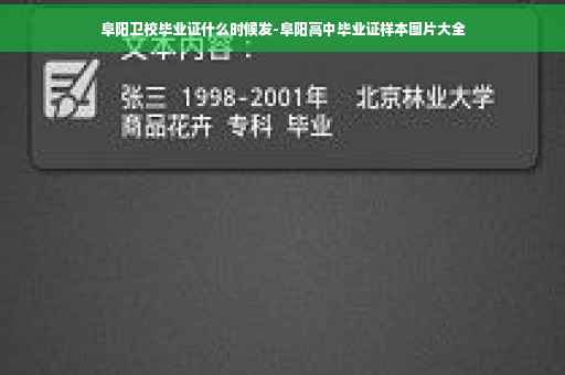 阜阳卫校毕业证什么时候发-阜阳高中毕业证样本图片大全