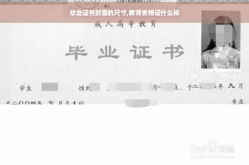毕业证书封面的尺寸,教师资格证什么样