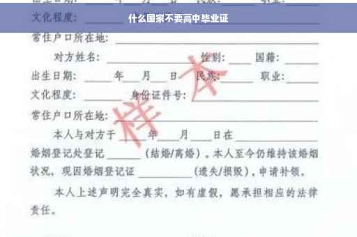 什么国家不要高中毕业证