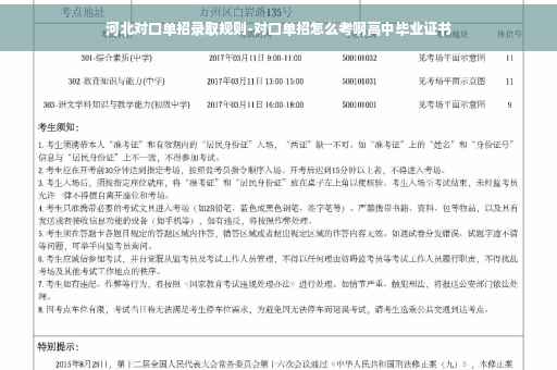 河北对口单招录取规则-对口单招怎么考啊高中毕业证书