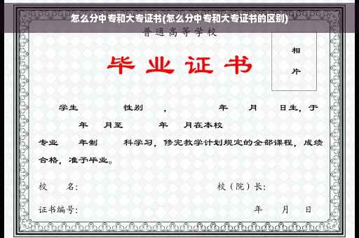 怎么分中专和大专证书(怎么分中专和大专证书的区别)