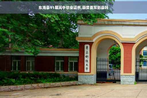 东海县91届高中毕业证书,籍贯要写到县吗