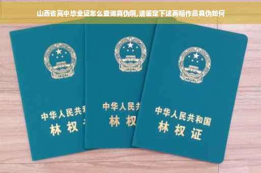 山西省高中毕业证怎么查询真伪啊,请鉴定下这两幅作品真伪如何
