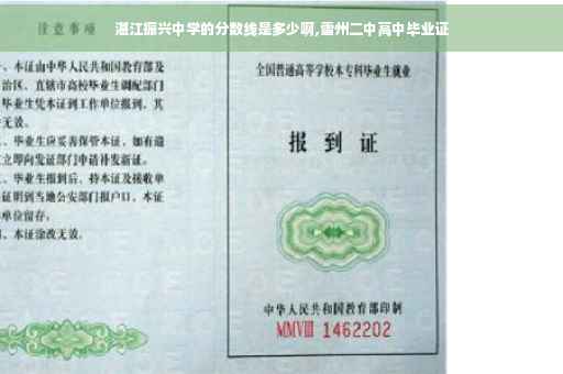 湛江振兴中学的分数线是多少啊,雷州二中高中毕业证