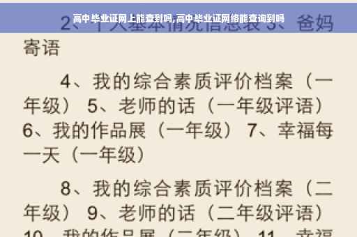 高中毕业证网上能查到吗,高中毕业证网络能查询到吗