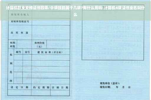 计算机职业资格证书四级/中级技能属于几级?有什么用吗-计算机4级证书全名叫什么