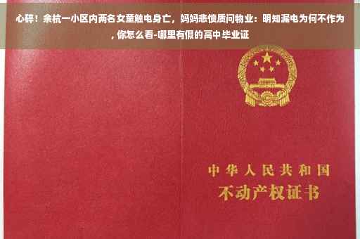 心碎!余杭一小区内两名女童触电身亡,妈妈悲愤质问物业:明知漏电为何不作为, 你怎么看-哪里有假的高中毕业证 心碎!余杭一小区内两名女童触电身亡,妈妈悲愤质问物业:明知漏电为何不作为, 你怎么看-哪里有假的高中毕业证