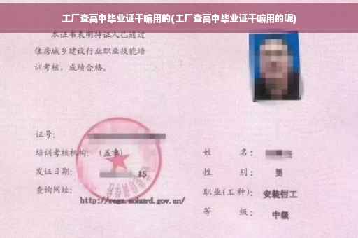 工厂查高中毕业证干嘛用的(工厂查高中毕业证干嘛用的呢)