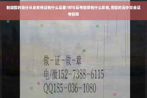 制造假的会计从业资格证有什么后果?对今后考初级有什么影响,用假的高中毕业证考初级