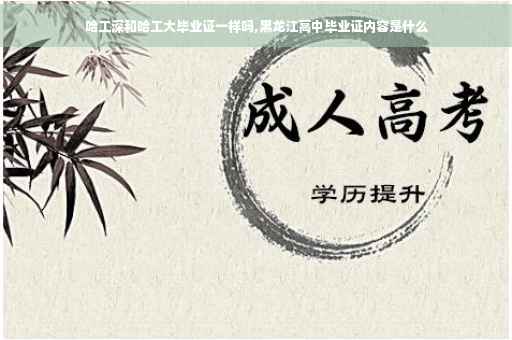 哈工深和哈工大毕业证一样吗,黑龙江高中毕业证内容是什么