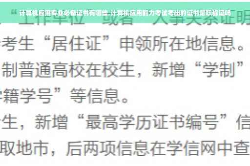 计算机应用专业必备证书有哪些,计算机应用能力考试考出的证书是职称证吗