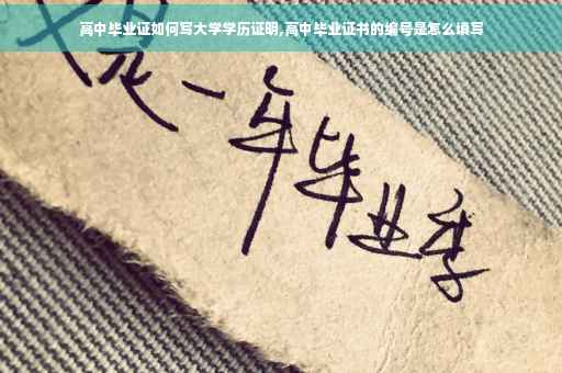 高中毕业证如何写大学学历证明,高中毕业证书的编号是怎么填写