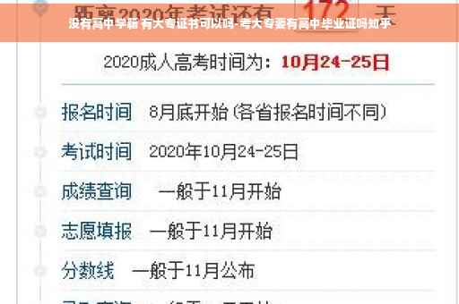 没有高中学籍 有大专证书可以吗-考大专要有高中毕业证吗知乎