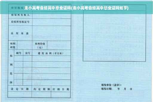 走小高考会给高中毕业证吗(走小高考会给高中毕业证吗知乎)