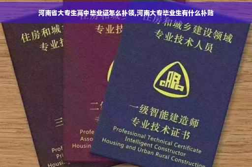 河南省大专生高中毕业证怎么补领,河南大专毕业生有什么补贴