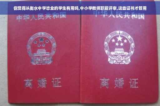 你觉得从衡水中学毕业的学生有用吗,中小学教师职称评审,这些证书才管用