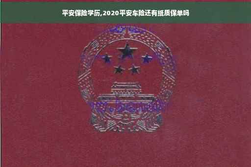 平安保险学历,2020平安车险还有纸质保单吗