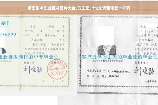 南艺附中毕业证书图片大全,苏工艺3十2文凭和南艺一样吗