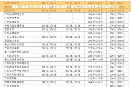 有高中毕业证 但是没有报名高考(有高中毕业证 但是没有报名高考怎么办)