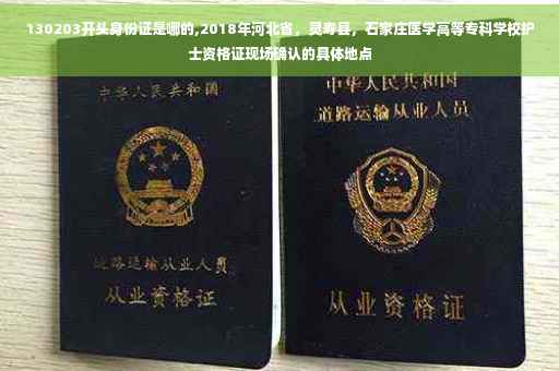 130203开头身份证是哪的,2018年河北省，灵寿县，石家庄医学高等专科学校护士资格证现场确认的具体地点