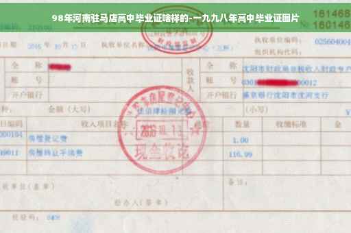 98年河南驻马店高中毕业证啥样的-一九九八年高中毕业证图片