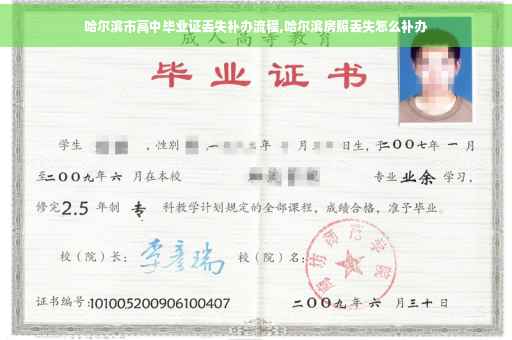 哈尔滨市高中毕业证丢失补办流程,哈尔滨房照丢失怎么补办
