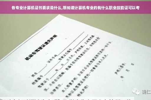 各专业计算机证书要求是什么,想知道计算机专业的有什么职业技能证可以考
