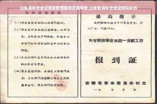 山东高中毕业证是发教育局吗还是学校,山东省高中毕业证如何补办