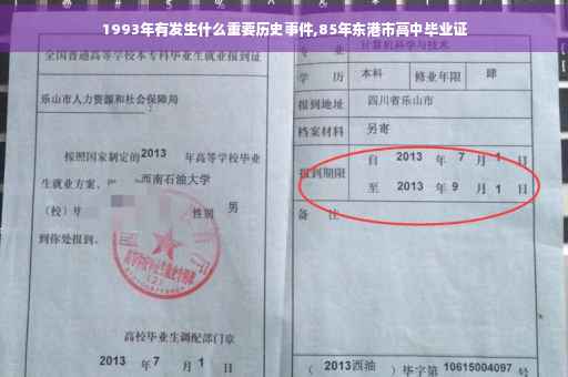 1993年有发生什么重要历史事件,85年东港市高中毕业证