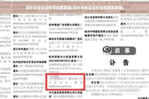 高中毕业证证件号在哪里查(高中毕业证证件号在哪里查询)