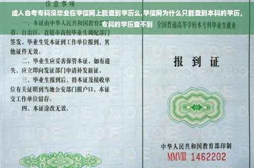 成人自考专科没毕业在学信网上能查到学历么,学信网为什么只能查到本科的学历，专科的学历查不到