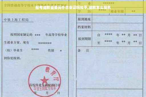 报考成教需要高中毕业证吗知乎,成教怎么报名