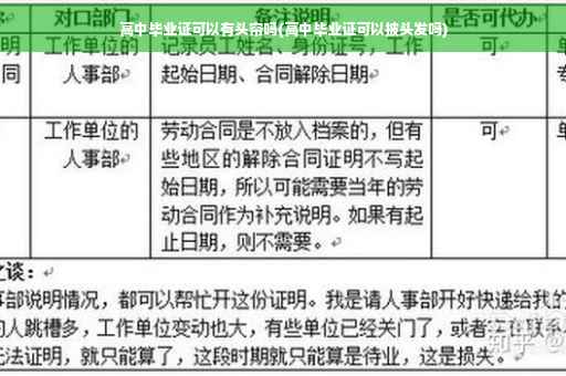 高中毕业证可以有头帘吗(高中毕业证可以披头发吗)