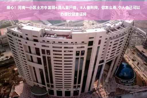 痛心！河南一小区土方中发现4具儿童尸体，8人被刑拘，你怎么看,个人自己可以办餐饮健康证吗