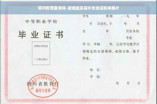 领识教育靠谱吗-湖南城关高中毕业证样本图片