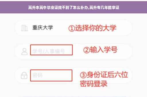 高升本高中毕业证找不到了怎么补办,高升专几年能拿证