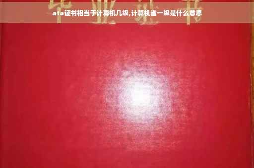 ata证书相当于计算机几级,计算机省一级是什么意思