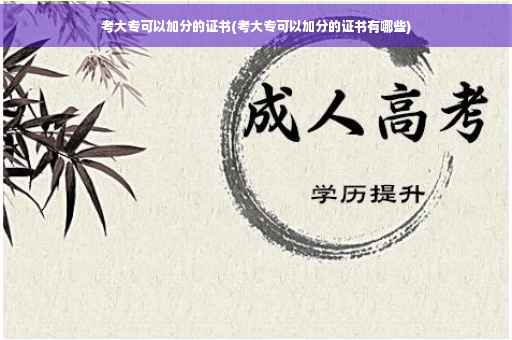 考大专可以加分的证书(考大专可以加分的证书有哪些)