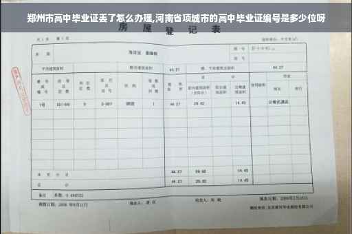 郑州市高中毕业证丢了怎么办理,河南省项城市的高中毕业证编号是多少位呀