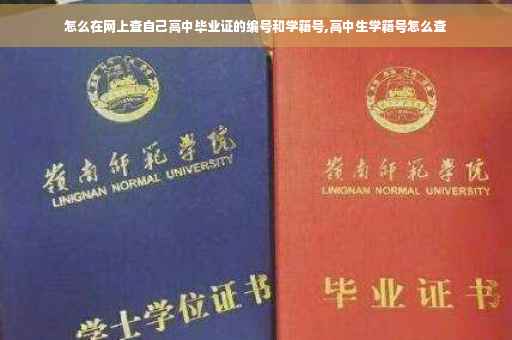 怎么在网上查自己高中毕业证的编号和学籍号,高中生学籍号怎么查