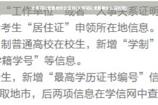 大专可以免费考什么证书(大专可以免费考什么证书呢)