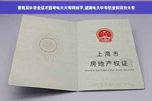 要有高中毕业证才能考电大大专吗知乎,湖南电大中专毕业如何升大专