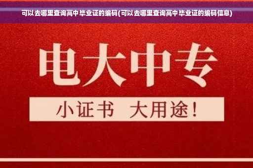 可以去哪里查询高中毕业证的编码(可以去哪里查询高中毕业证的编码信息)