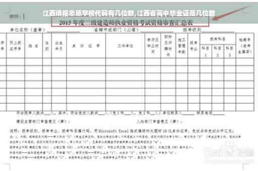 江西填报志愿学校代码有几位数,江西省高中毕业证是几位数