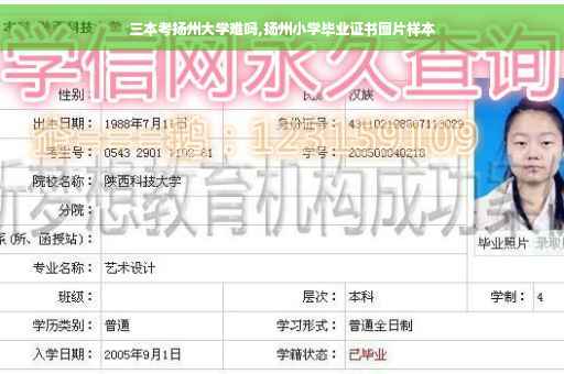 三本考扬州大学难吗,扬州小学毕业证书图片样本