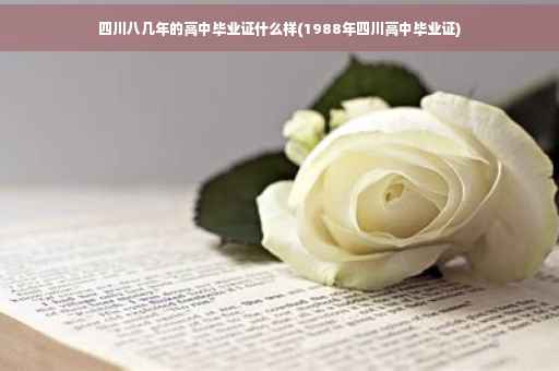 四川八几年的高中毕业证什么样(1988年四川高中毕业证)