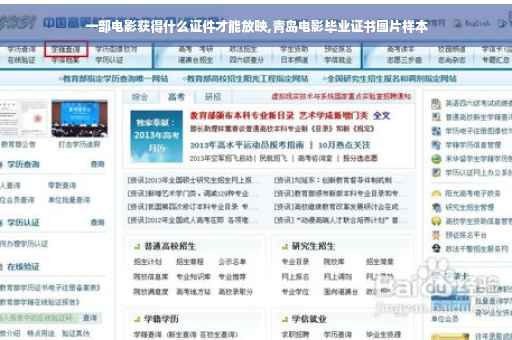 一部电影获得什么证件才能放映,青岛电影毕业证书图片样本