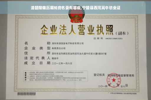 清朝楚雄历届知府名录有哪些,宁陵县西河高中毕业证